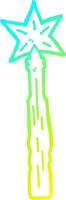 cold gradient line drawing cartoon magic wand vector