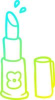 cold gradient line drawing cartoon lipstick vector