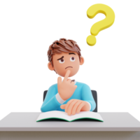 illustration student with question mark png