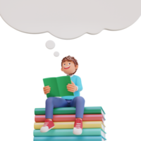 illustration student reading a book png