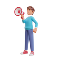 cute boy with megaphone png