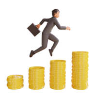 illustration successful bussinesman or investor presenting stack of money png