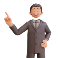 character bussinesman pointing up png