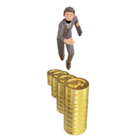 illustration successful bussinesman or investor presenting stack of money png