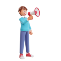cute boy with megaphone png