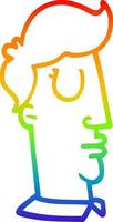 arco iris gradiente línea dibujo dibujos animados cabeza humana vector
