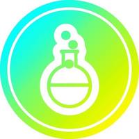 science experiment circular in cold gradient spectrum vector