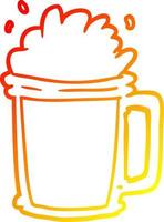 warm gradient line drawing pint of ale vector