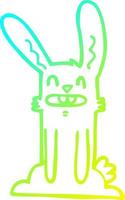 cold gradient line drawing cartoon rabbit vector