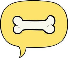 cartoon bone and speech bubble vector