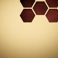 Futuristic gold hexagonal texture background. 3d rendering photo