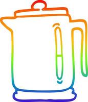 rainbow gradient line drawing cartoon kettle vector