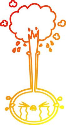 warm gradient line drawing crying cartoon science experiment crying