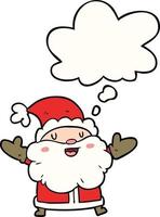 cartoon santa claus and thought bubble vector