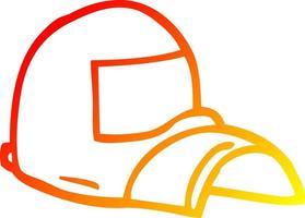 warm gradient line drawing cartoon baseball cap vector