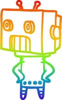 rainbow gradient line drawing cartoon robot vector