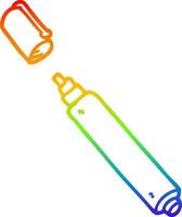 rainbow gradient line drawing cartoon office pen vector