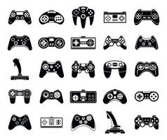 Joystick game icons set, simple style vector