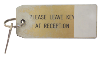 please leave key at reception keyring transparent PNG