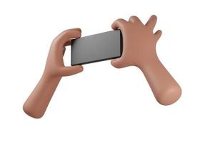 Cell Phone in hand with white background. 3D Rendering photo