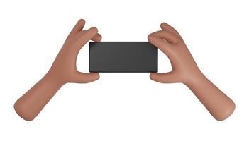 Cell Phone in hand with white background. 3D Rendering photo