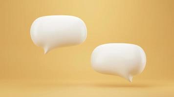 White Chat speech bubble talking. 3D Rendering photo