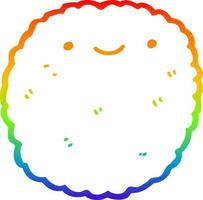 rainbow gradient line drawing cartoon biscuit vector