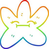 dibujo de línea de gradiente de arco iris pez estrella de dibujos animados vector