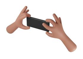 Cell Phone in hand with white background. 3D Rendering photo