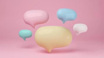 Colorful Speech Bubble 3D Rendering. photo