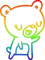 rainbow gradient line drawing Cartoon bear vector