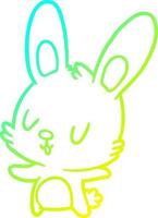 cold gradient line drawing cute rabbit vector