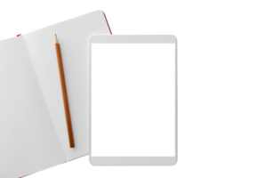 Isolated white tablet and notebook png