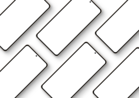 smartphones isolés en composition diagonale png