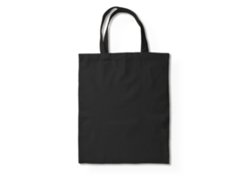 Isolated black tote bag png