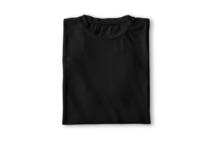 Isolated folded black t-shirt png