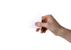 isolerad hand som håller ett visitkort png