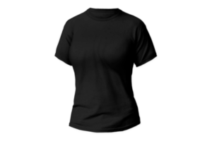 camiseta preta isolada para mulheres