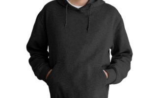 Isolated model wearing black t-shirt png