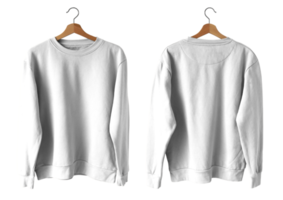 geïsoleerde witte voor- en achterkant trui png