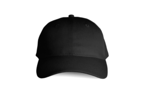 vista frontal de gorra negra aislada png