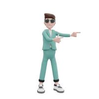 3d rendering businessman pointing to the left photo