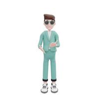 3d rendering Business man chatting pose photo