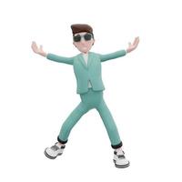 3d rendering businessman jump pose photo