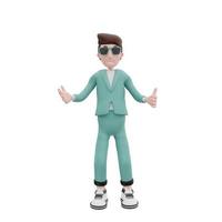 3d rendering Business man chatting pose photo