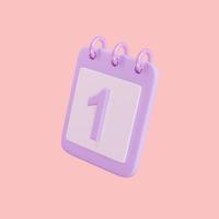 3d 1 day calender icon object photo