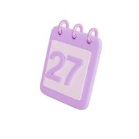 3d 27 days calender icon object photo