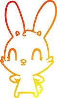 warm gradient line drawing cute cartoon rabbit vector