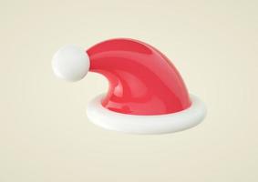 Red Santa Claus Christmas helper hat new year decoration 3d render photo