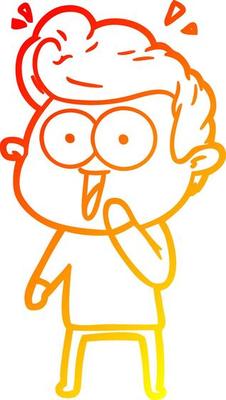 warm gradient line drawing cartoon man